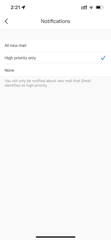 Gmail Priority Notifications